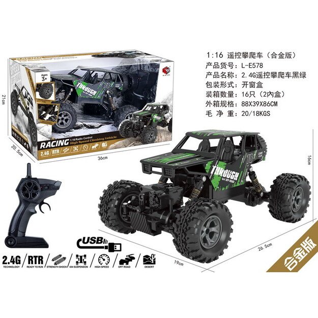 Nuotoliniu būdu valdomas lenktyninis Racing 78 Crawler visureigis 1:16