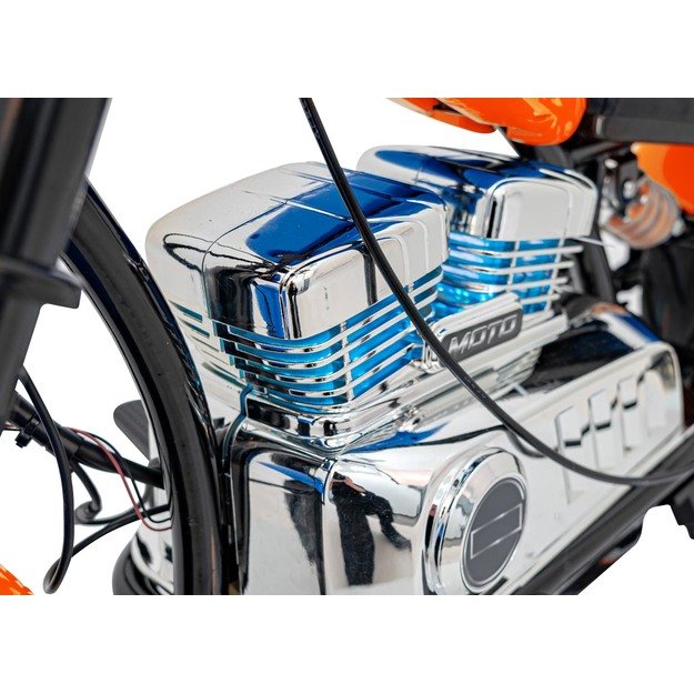 Vaikiškas elektrinis motociklas Chopper Warrior, oranžinis