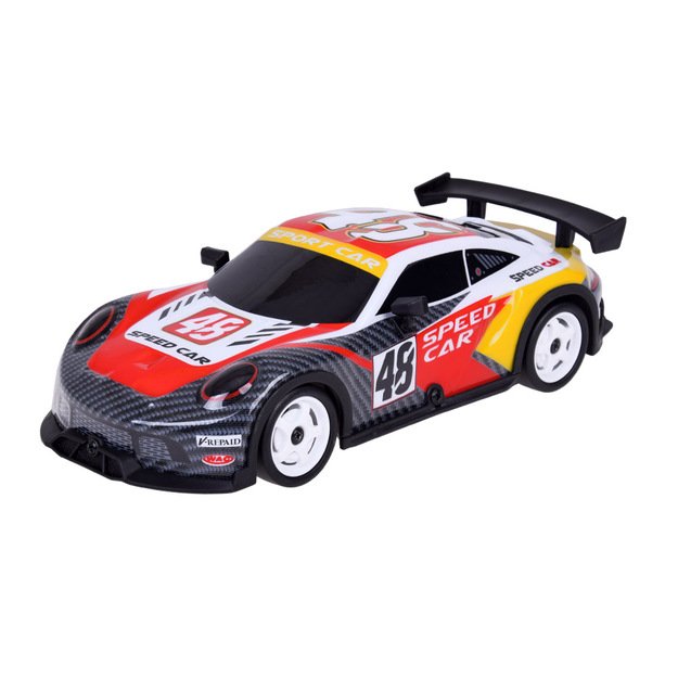 Nuotoliniu būdu valdomas sportinis „Drift Super Race“ automobilis, raudonas