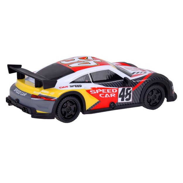 Nuotoliniu būdu valdomas sportinis „Drift Super Race“ automobilis, raudonas
