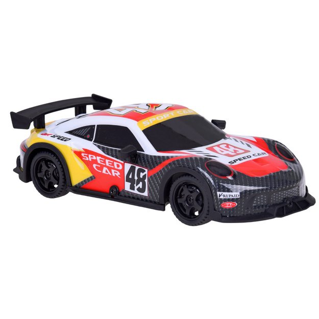 Nuotoliniu būdu valdomas sportinis „Drift Super Race“ automobilis, raudonas