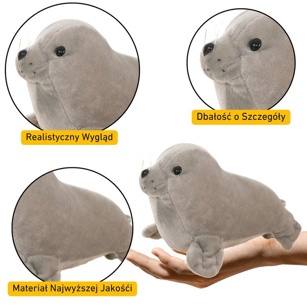 Pliušinis ruoniukas 24 cm, pilkas