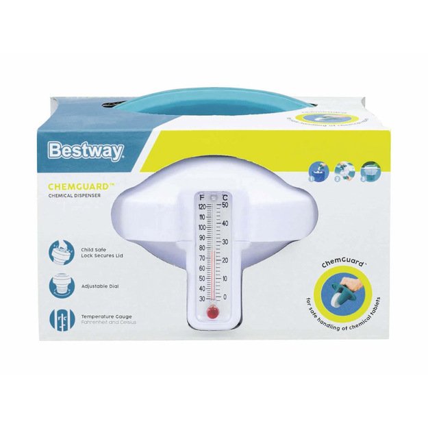 Cheminių medžiagų dozatorius baseinui su įmontuotu termometru, Bestway 58701