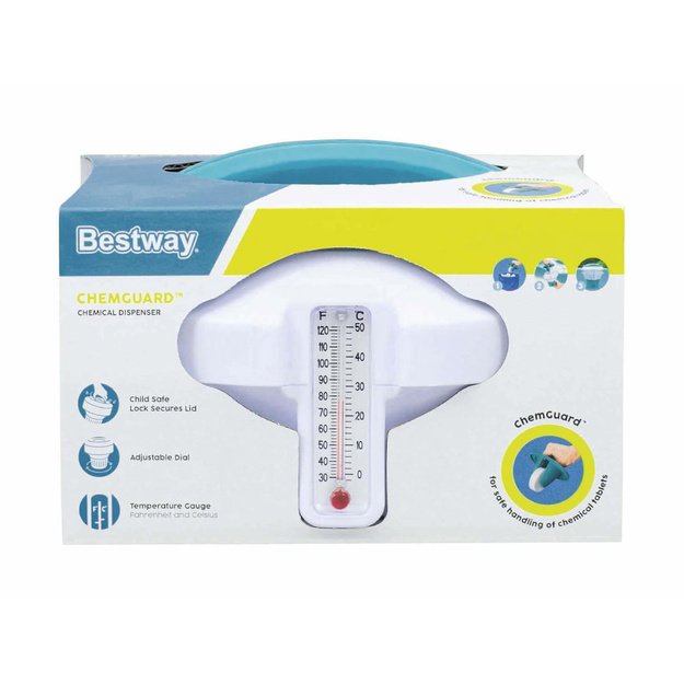 Cheminių medžiagų dozatorius baseinui su įmontuotu termometru, Bestway 58701