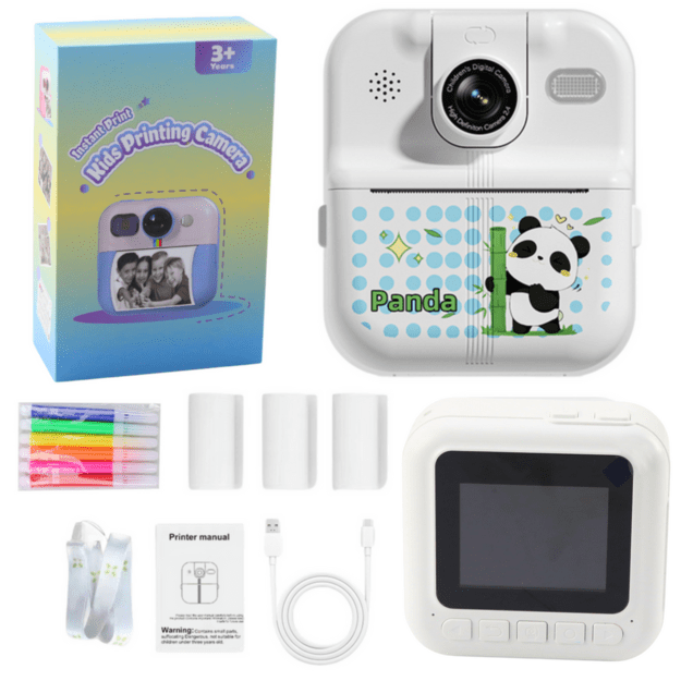 Momentinis fotoaparatas su terminiu spausdintuvu 4in1 „Panda“