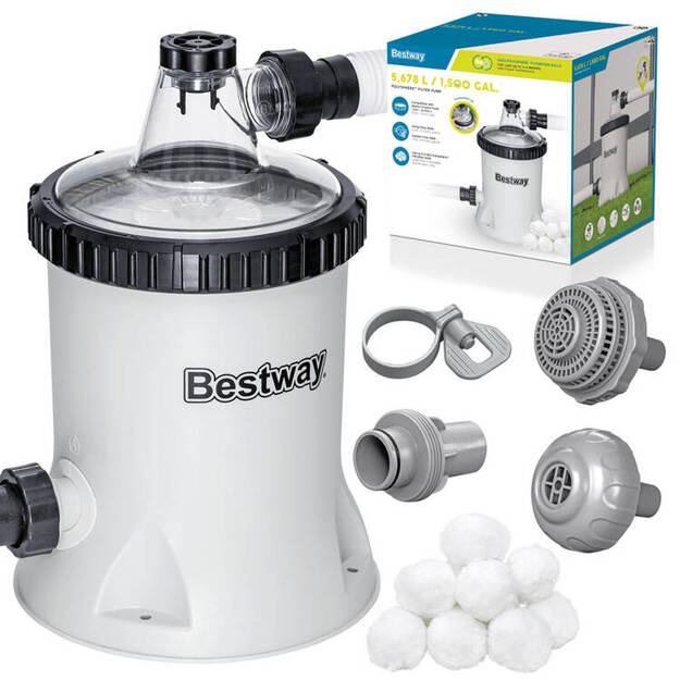Baseino filtro siurblys 5678 l/h su filtravimo rutuliams, Bestway 58870