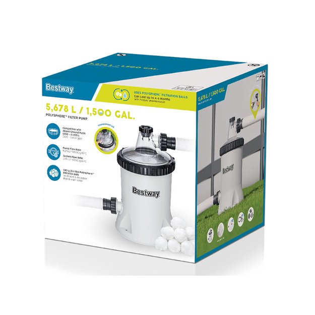 Baseino filtro siurblys 5678 l/h su filtravimo rutuliams, Bestway 58870