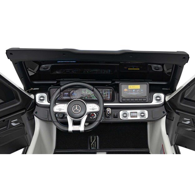 Dvivietis elektrinis visureigis vaikams Mercedes Benz G63 AMG XXL, baltas