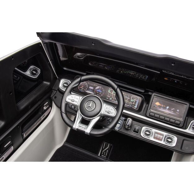Dvivietis elektrinis visureigis vaikams Mercedes Benz G63 AMG XXL, baltas