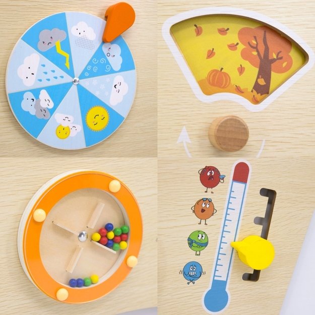 Medinė Montessori sieninė manipuliavimo lenta vaikams, VIGA
