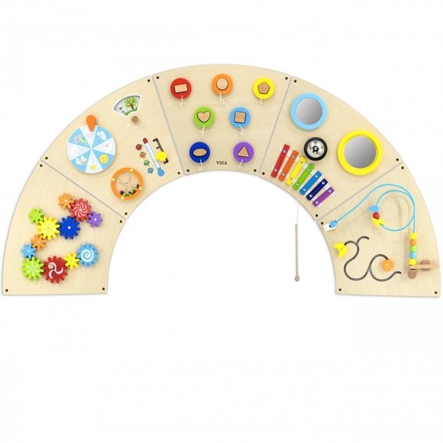 Medinė Montessori sieninė manipuliavimo lenta vaikams, VIGA