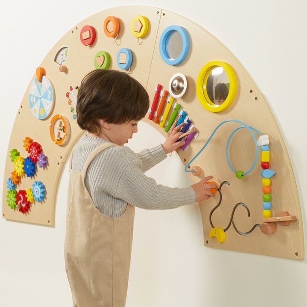 Medinė Montessori sieninė manipuliavimo lenta vaikams, VIGA