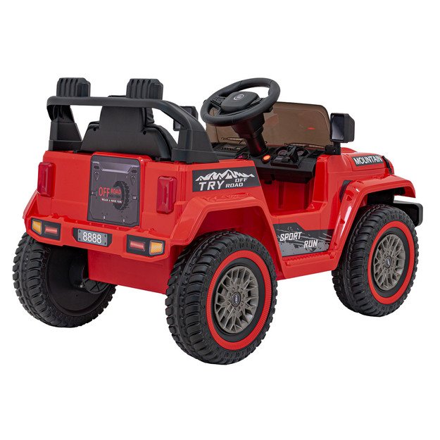 Vienvietis elektrinis visureigis vaikams Off Road MOUNTAIN, raudonas