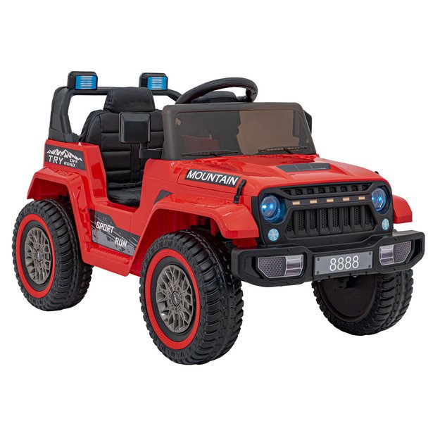 Vienvietis elektrinis visureigis vaikams Off Road MOUNTAIN, raudonas