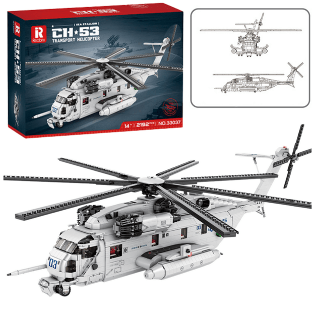 Statybinis sraigtasparnio CH-53  konstruktoriaus rinkinys vaikams  2192 el.