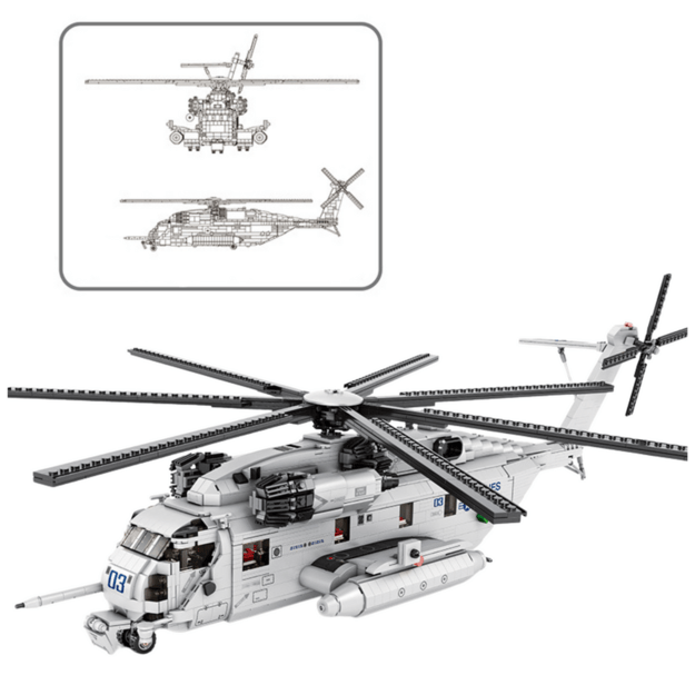 Statybinis sraigtasparnio CH-53  konstruktoriaus rinkinys vaikams  2192 el.