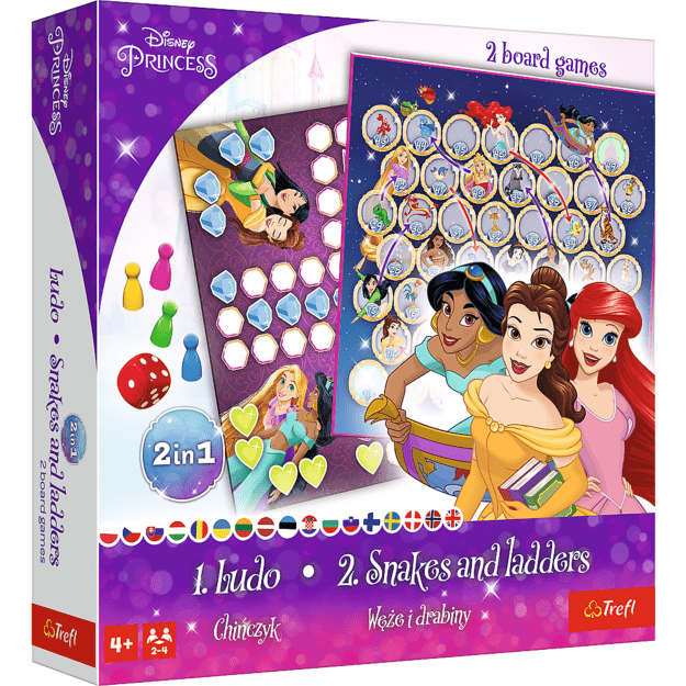 Stalo žaidimas vaikams Disney Princess „Gyvatės ir kopėčios“, Trefl 02418