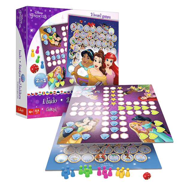 Stalo žaidimas vaikams Disney Princess „Gyvatės ir kopėčios“, Trefl 02418