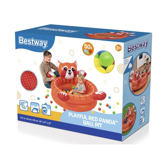 Pripučiamas sausas baseinas su kamuoliukais 107x94cm, raudonas, Bestway
