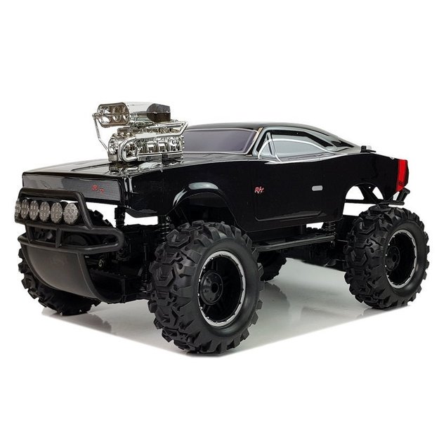Nuotoliniu būdu valdomas sportinis 4x4 Off Road visureigis, juodas