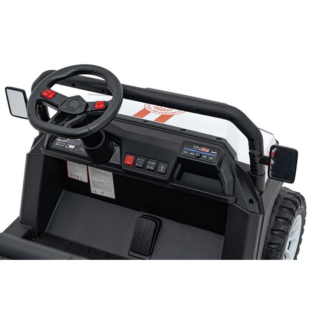 Dvivietis elektrinis visureigis vaikams Champion Pick-Up, baltas