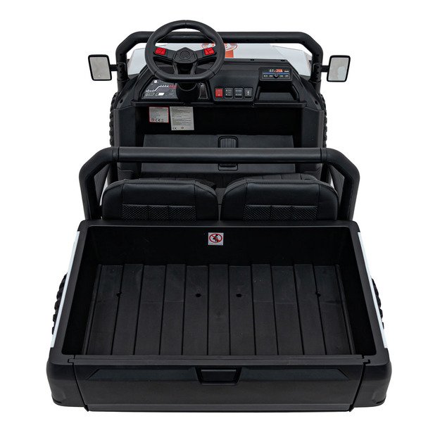 Dvivietis elektrinis visureigis vaikams Champion Pick-Up, baltas