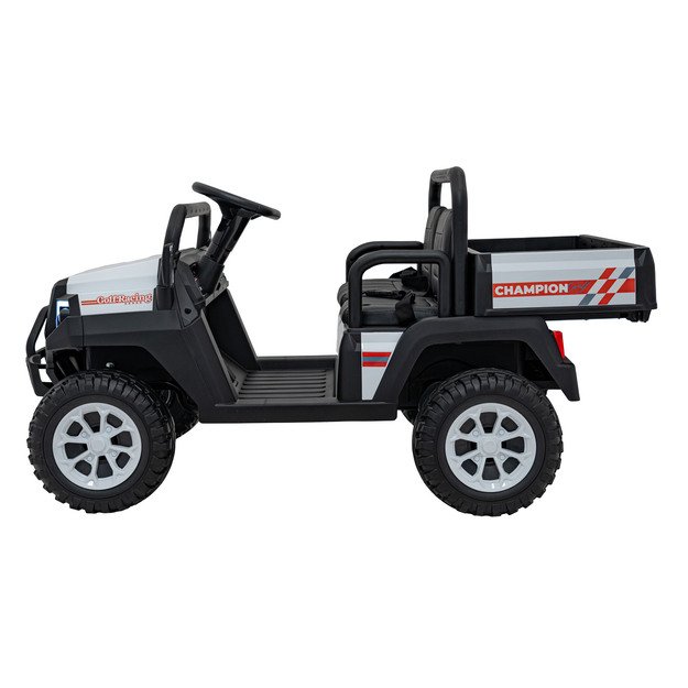 Dvivietis elektrinis visureigis vaikams Champion Pick-Up, baltas