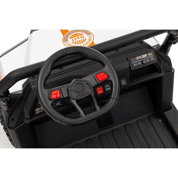 Dvivietis elektrinis visureigis vaikams Champion Pick-Up, baltas