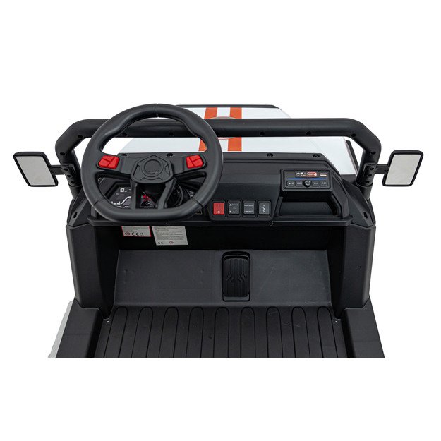 Dvivietis elektrinis visureigis vaikams Champion Pick-Up, baltas