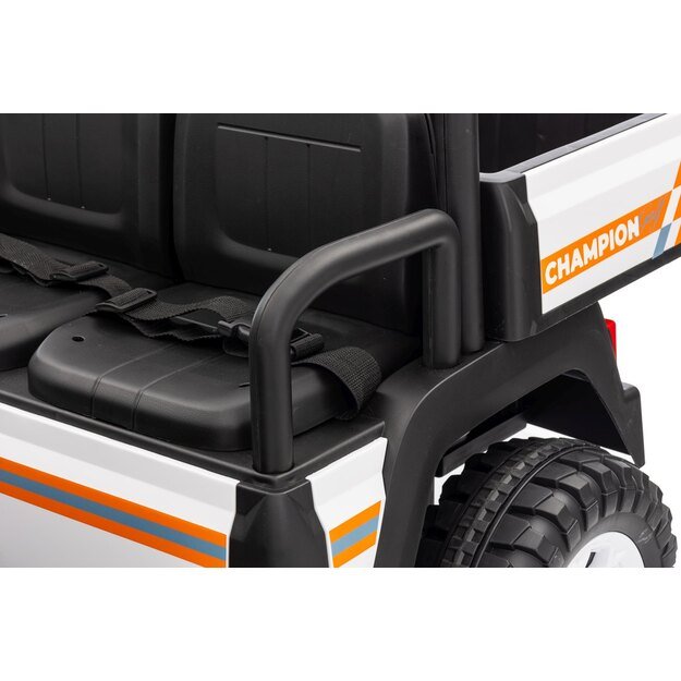Dvivietis elektrinis visureigis vaikams Champion Pick-Up, baltas