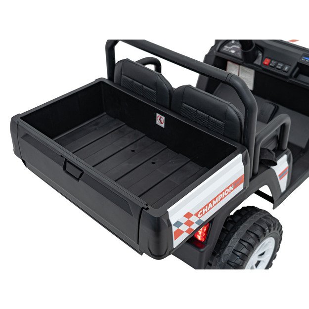 Dvivietis elektrinis visureigis vaikams Champion Pick-Up, baltas