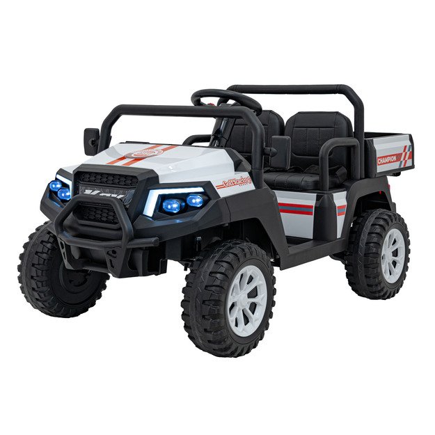 Dvivietis elektrinis visureigis vaikams Champion Pick-Up, baltas
