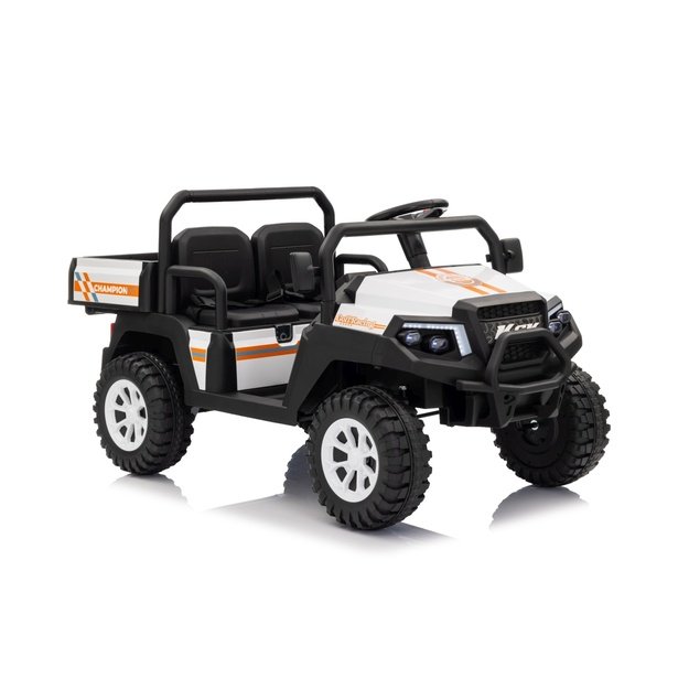Dvivietis elektrinis visureigis vaikams Champion Pick-Up, baltas