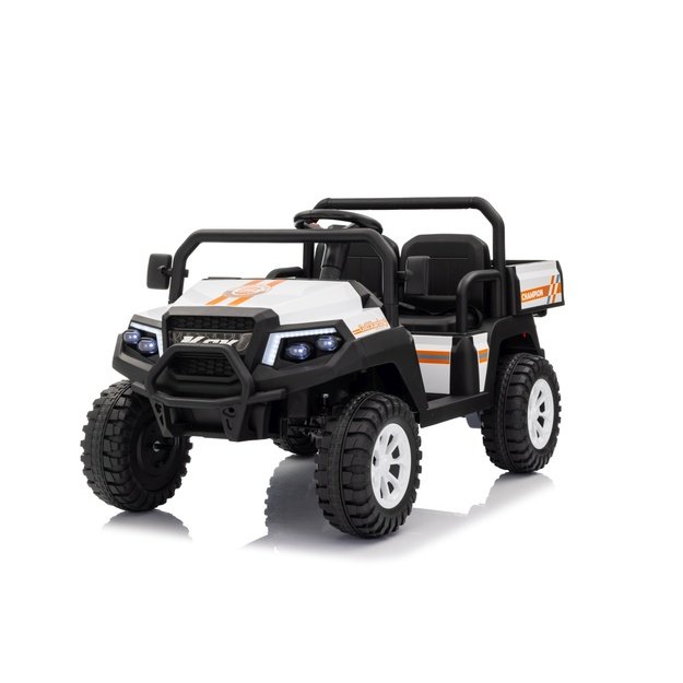 Dvivietis elektrinis visureigis vaikams Champion Pick-Up, baltas
