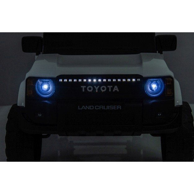 Vienvietis elektrinis džipas vaikams Toyota Land Cruiser PRADO, baltas