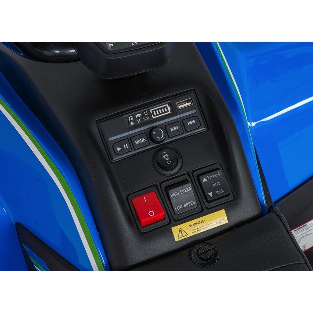 Vienvietis elektrinis keturratis vaikams Quad Fast Wheel, mėlynas