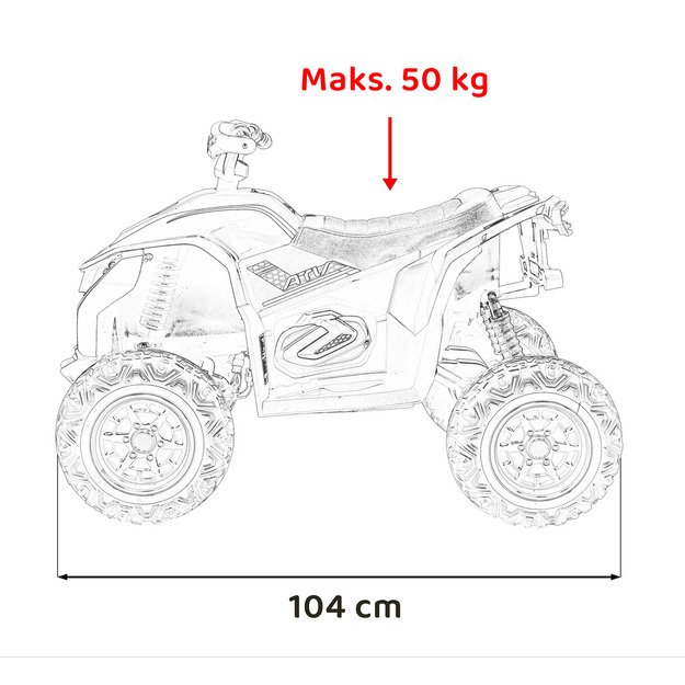 Vienvietis elektrinis keturratis vaikams Quad Fast Wheel, mėlynas