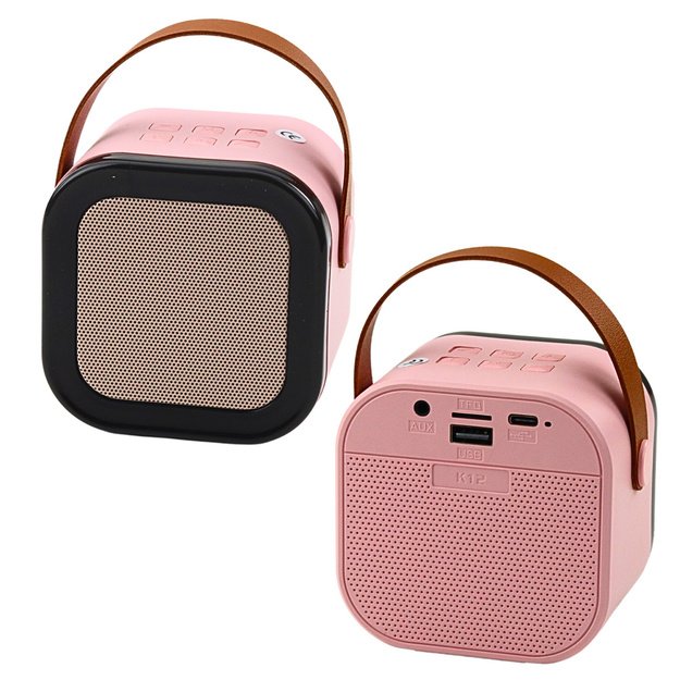 Belaidė Bluetooth kolonėle su mikrofonu K12 RGB vaikams, rožinė