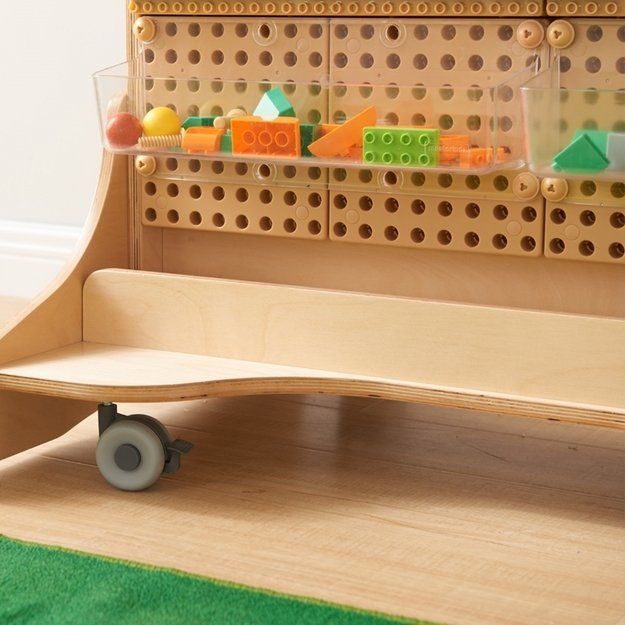 Medinė STEM manipuliacinė lenta laisvai pastatoma su priedais, MASTERKIDZ