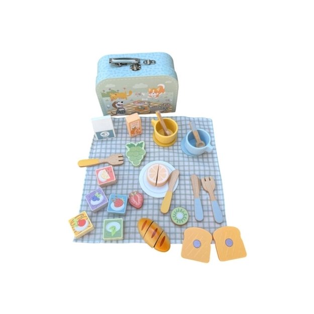 Medinis pikniko rinkinys vaikams su pjaustomais vaisiai, TOOKY TOY 10