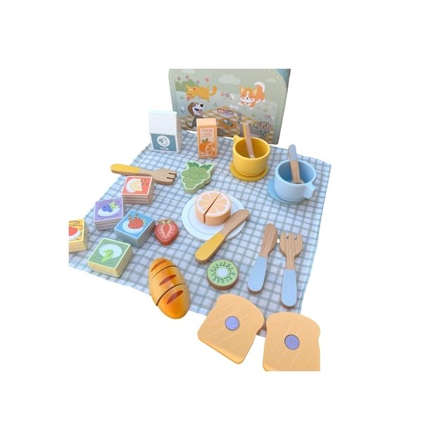 Medinis pikniko rinkinys vaikams su pjaustomais vaisiai, TOOKY TOY 9