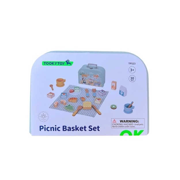 Medinis pikniko rinkinys vaikams su pjaustomais vaisiai, TOOKY TOY 13