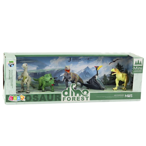 Realistinių dinozaurų figūrėlių rinkinys „Miškas“, 5 vnt. 6