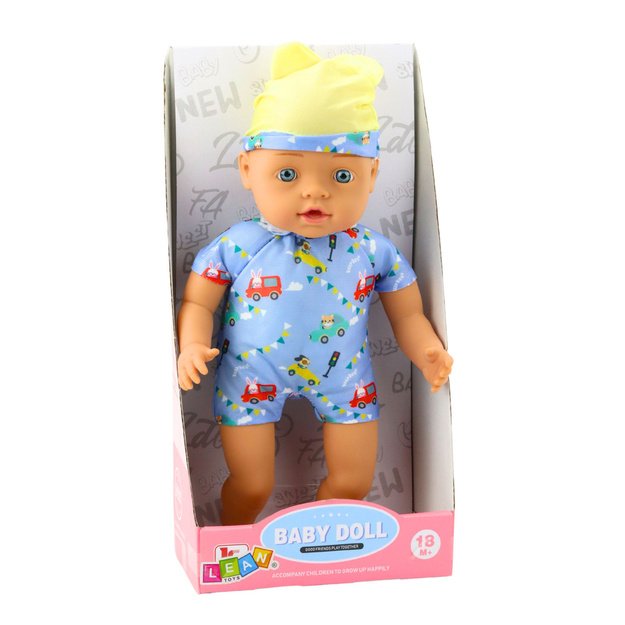 Lėlė kūdikis su  mėlynais drabužėliais 31 cm 2