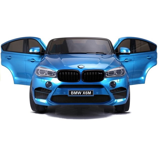Dvivietis elektromobilis vaikams BMW X6M mėlynas lakuotas 3