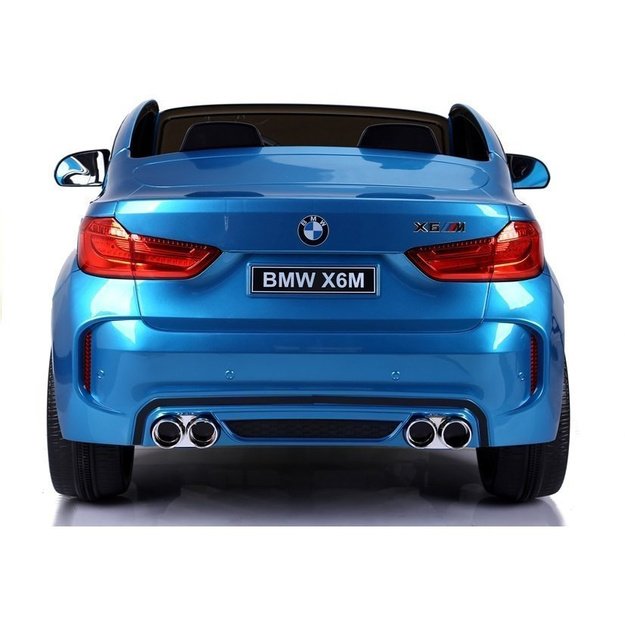 Dvivietis elektromobilis vaikams BMW X6M mėlynas lakuotas 10