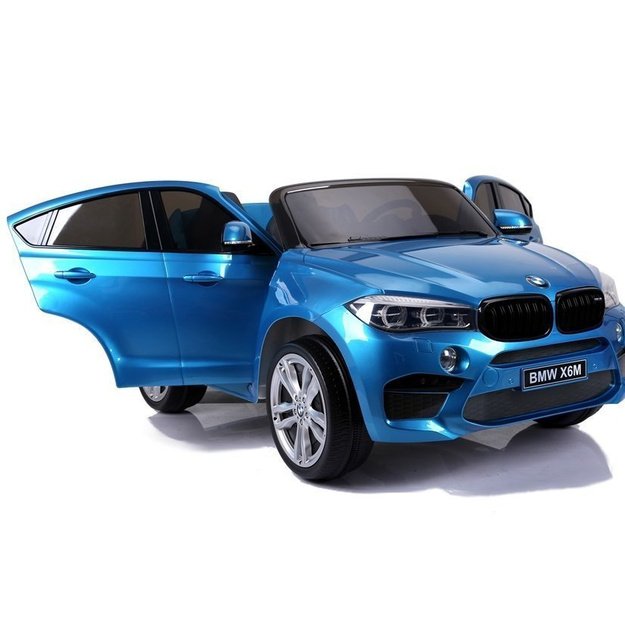 Dvivietis elektromobilis vaikams BMW X6M mėlynas lakuotas 2