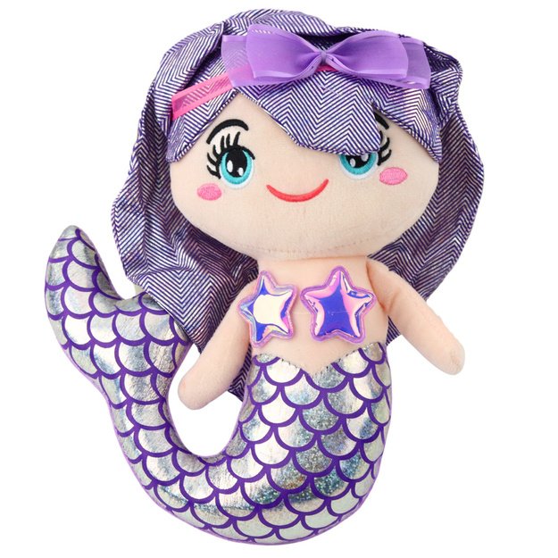 Pliušinė undinėlė su holografine uodega, violetinė 25 cm 1