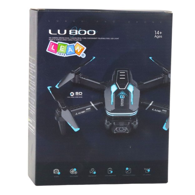 Nuotoliniu būdu valdomas LU800 dronas su LED žibintais, oranžinis 3