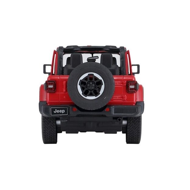 Nuotoliniu būdu valdomas Jeep Wrangler Rubicon visureigis 1:14, raudonas